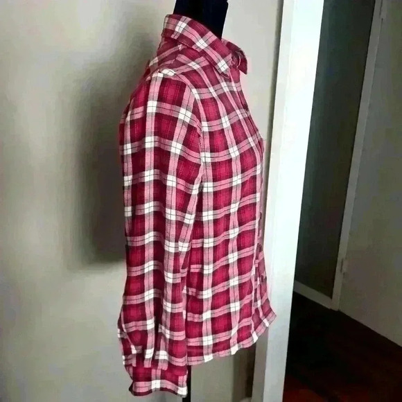 L.L. Bean Womens Pink Flannel Fleece Lined Shacket XS PET - Picture 3 of 13